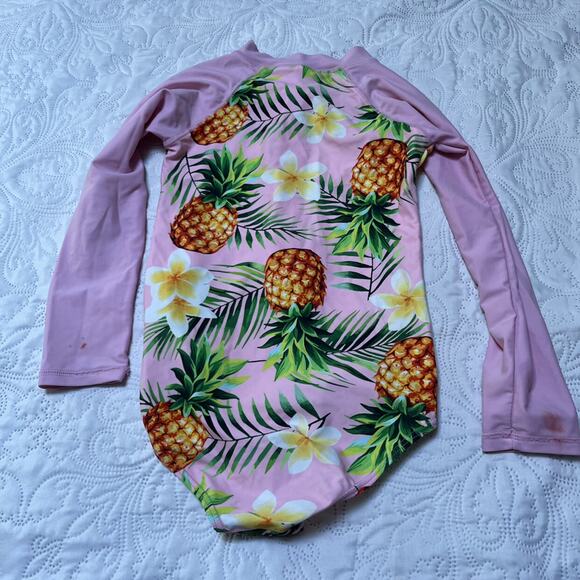 Pineapple Long Sleeve Rash Guard Swim Suit - Picture 4 of 10